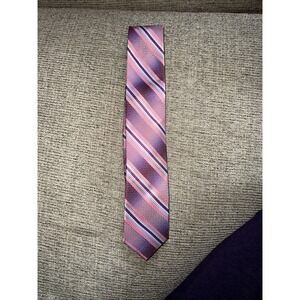 STACY ADAMS Men's‎ 100% Microfiber Necktie Designer Pink Purple Striped